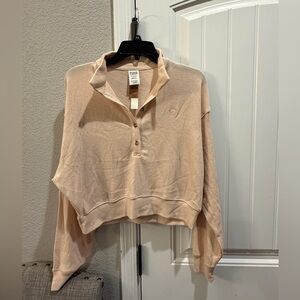 PINK Victoria's Secret Cream ribbed long sleeve Top